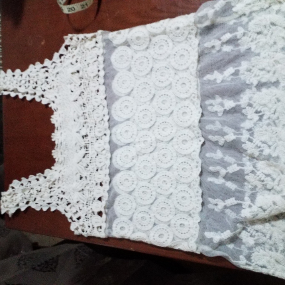 Elegant White Lace Womens Tank Top